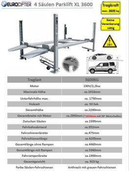 Parklift Steinbock XL 3600 kg